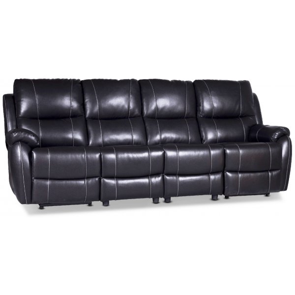 Recliner-sohva Enjoy Chicago (Elokuvasohva) - Neljn istuttava (shk), mustaa keinonahkaa