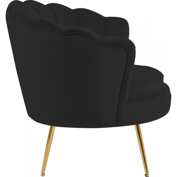 Kingsley-nojatuoli musta samettinen kultaiset jalat Kingsley-nojatuoli musta samettinen kultaiset jalat