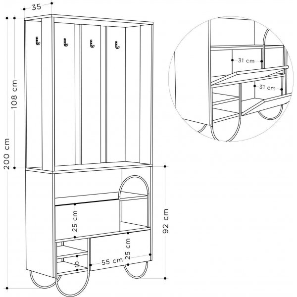 Norfolkin aulakalusteet - Vaaleanruskea/antrasiitti Norfolkin aulakalusteet - Vaaleanruskea/antrasiitti