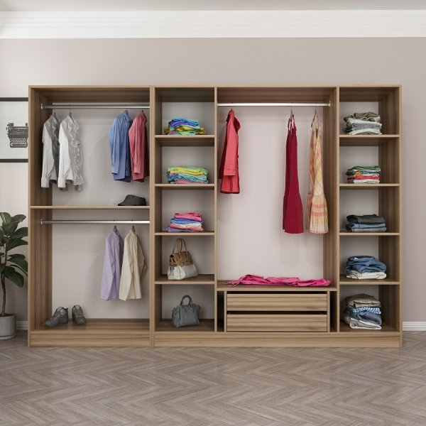 Cikani vaatekaappi peiliovella 225x52x210 cm - Tammi Cikani vaatekaappi peiliovella 225x52x210 cm - Tammi