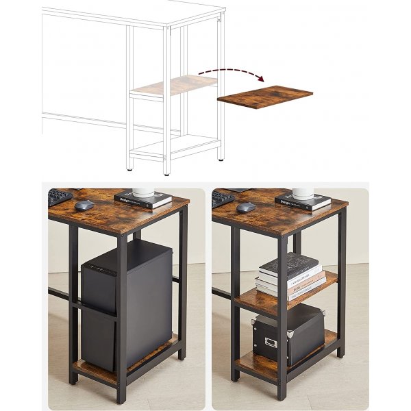 Rami kulmapöytä 138/138 x 49 cm - Ruskea/musta Rami kulmapöytä 138/138 x 49 cm - Ruskea/musta