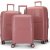 Oslon pinkki matkalaukku koodilukkosarjalla, jossa on 3 ksilaukkua
