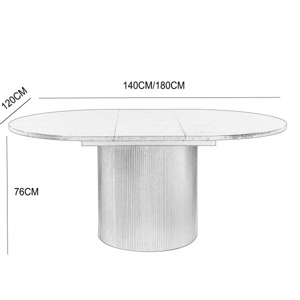 Astrid pyöreä ruokapöytä, jatkettava Ø140 cm - 180 cm - Mustaksi petsattu tammi Astrid pyöreä ruokapöytä, jatkettava Ø140 cm - 180 cm - Mustaksi petsattu tammi