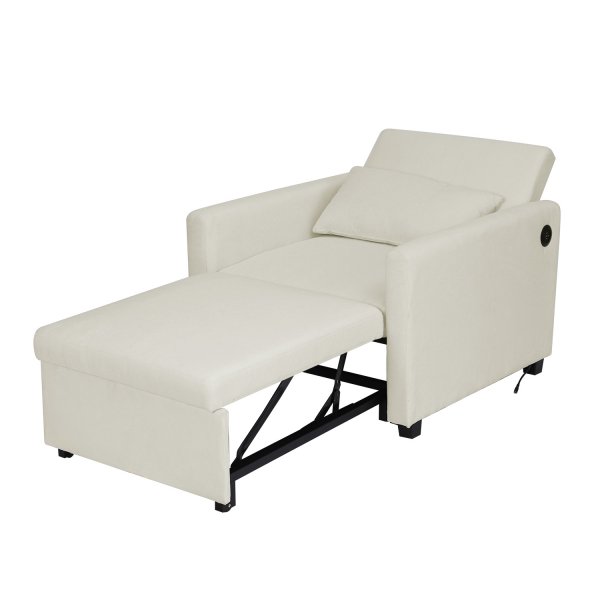 Nojatuolisänky Sollefteå - Beige sametti | 81 cm leveä Nojatuolisänky Sollefteå - Beige sametti | 81 cm leveä