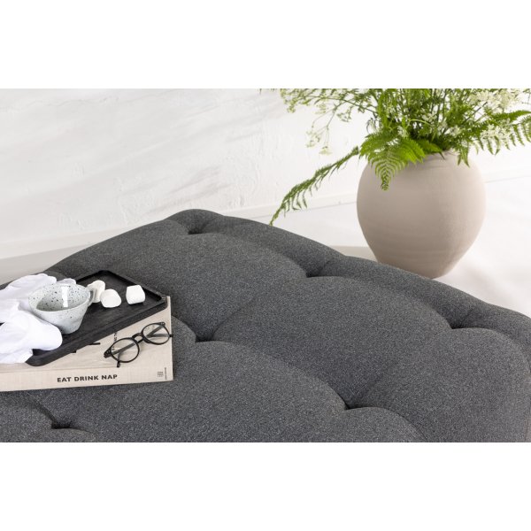 Turin Pouf - tummanharmaa