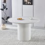 Ruokailuryhm� Sand� ruokap�yt� �120cm valkoinen terrazzo ja 4 Plaza ruokatuolia beige sametti