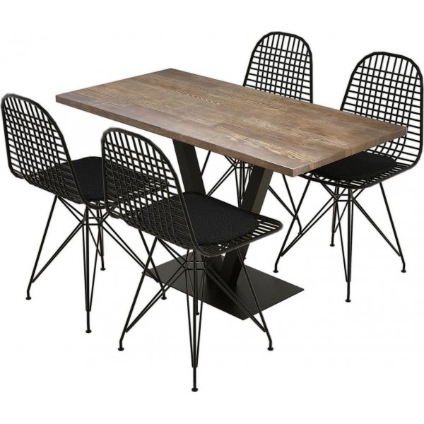 Rana ruokailuryhmä - pähkinä/musta Rana ruokailuryhmä - pähkinä/musta