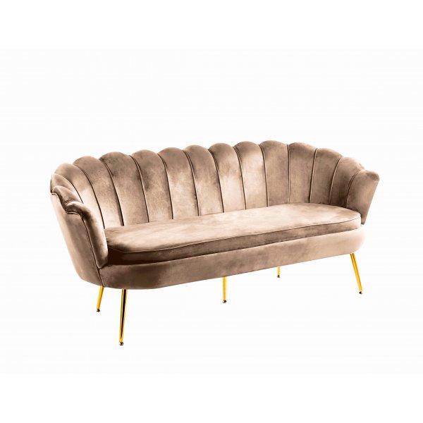 Sohva 3-istuttava tummanbeige sametti/messinki - Kingsley Sohva 3-istuttava tummanbeige sametti/messinki - Kingsley