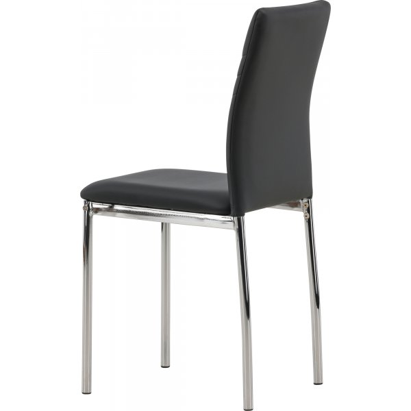 Lily ruokapydn tuoli - Musta PU/kromi