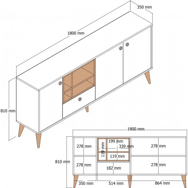 Nappan senkki - antrasiitti/pähkinä Nappan senkki - antrasiitti/pähkinä