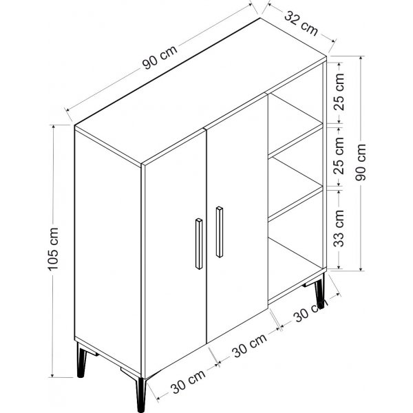 Viva-kaappi - pähkinä/valkoinen Viva-kaappi - pähkinä/valkoinen