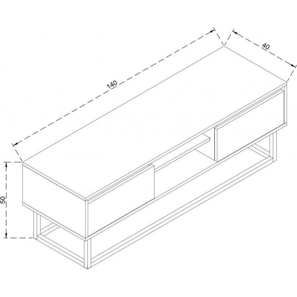 Laxus TV-taso 140 cm - Phkinpuu/musta