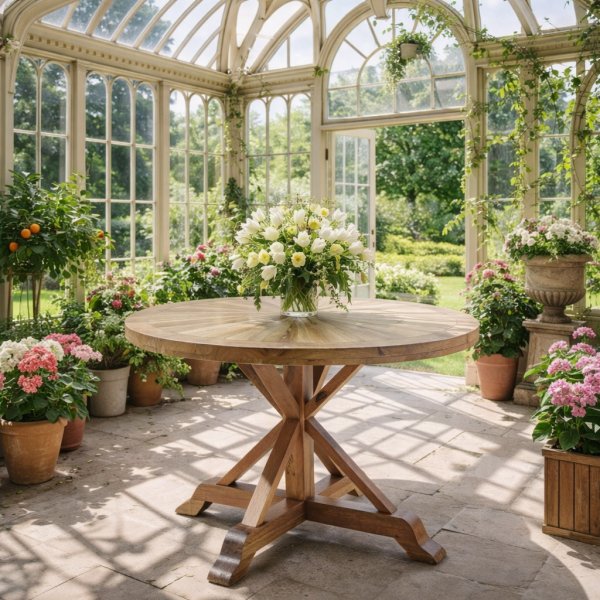 Palma maalaismainen ruokap�yt� �120 cm - Vintage