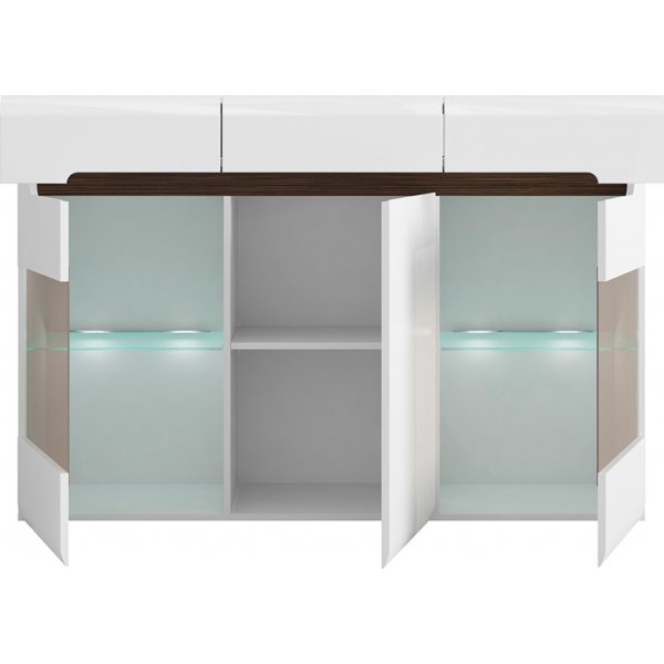 Azteca Trio senkki LED-valolla - valkoinen Azteca Trio senkki LED-valolla - valkoinen