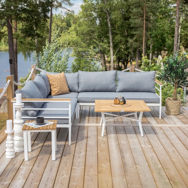 Meksikon kulmasohvaryhmä - Valkoinen/tiikki Meksikon kulmasohvaryhmä - Valkoinen/tiikki