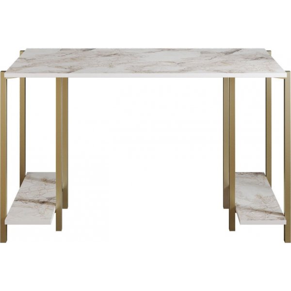 Lukup�yt� 125x60 cm - Valkoinen/kulta