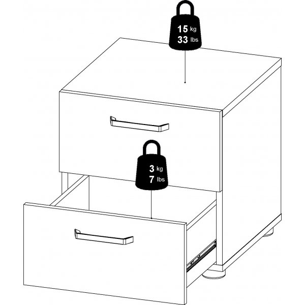 Dallasin yöpöytä - tummanruskea Dallasin yöpöytä - tummanruskea