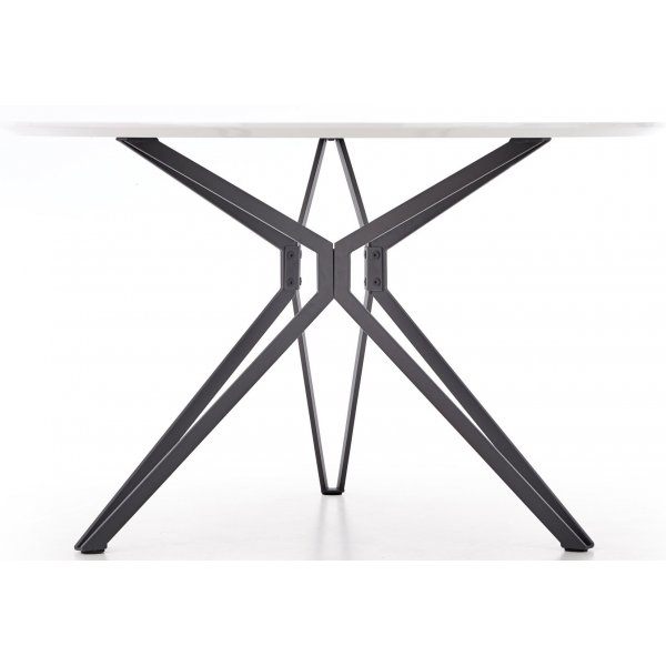 Bibbi ruokapyt 120 cm - Valkoinen (korkeakiilto) / musta