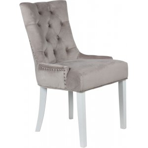 Tuva Decotique -tuoli (Selkkahva) - Beige sametti + Huonekalujen jalat