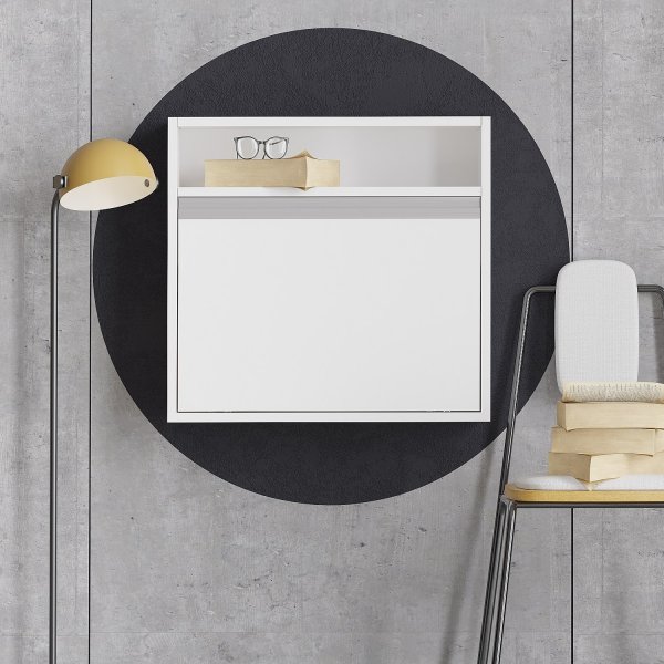 Taittuva seinäpöytä Optim valkoinen - 64 x 20/62 cm Taittuva seinäpöytä Optim valkoinen - 64 x 20/62 cm