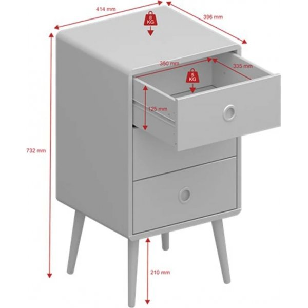 Softline yöpöytä 3 - harmaa Softline yöpöytä 3 - harmaa