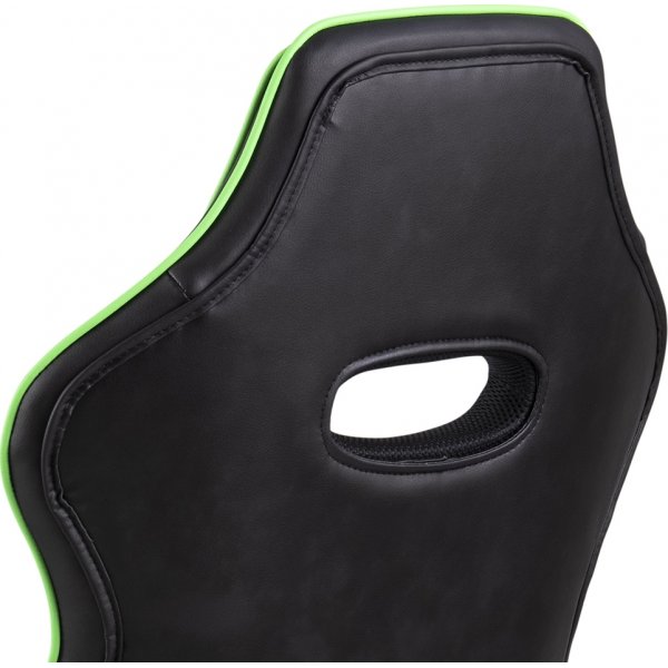 Vayne musta pelituoli vihreillä yksityiskohdilla Vayne musta pelituoli vihreillä yksityiskohdilla