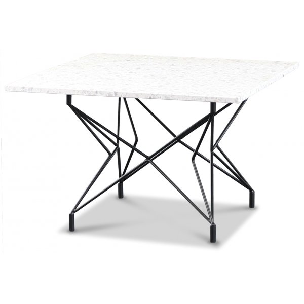 Terrazzo-sohvap�yt� 75x75 cm - Bianco Terrazzo & Musta Star-runko