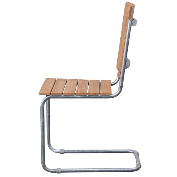 Tiikkituoli galvanoidusta terksest, pinottava - Mllan