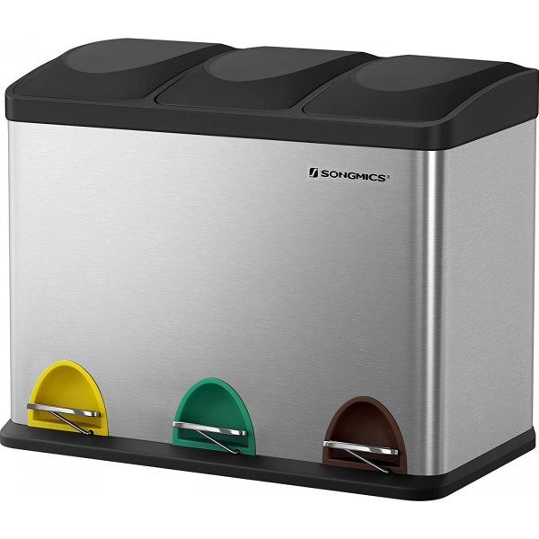 Maiken roskakori 54 l - Hopea/musta