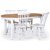 Fr ruokaryhm; ruokapyt 160/210x90 cm - Valkoinen/ljytty tammi ja 4 valkoista Karl cane -tuolia