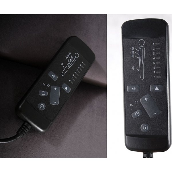 Pegaz lepotuoli hierontatoiminnolla - Harmaa sametti Pegaz lepotuoli hierontatoiminnolla - Harmaa sametti