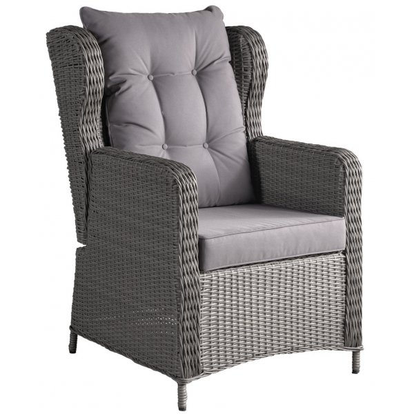 Kalifornian ulkokalusteet, jossa on lepotuoli, nojatuolit ja pöytä - Harmaa synteettinen rottinki Kalifornian ulkokalusteet, jossa on lepotuoli, nojatuolit ja pöytä - Harmaa synteettinen rottinki