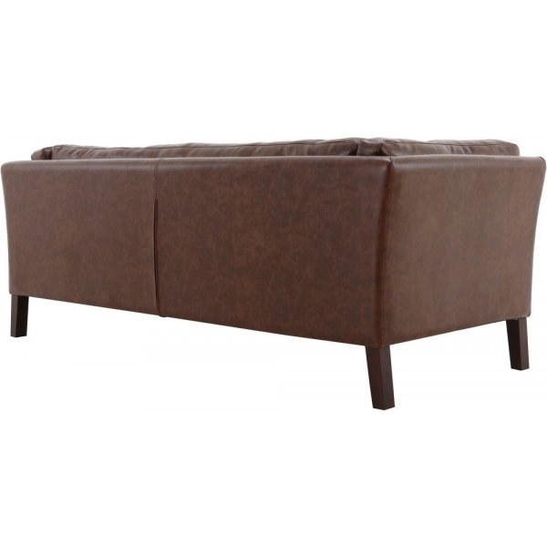 Sohva 3-istuttava ruskea vintage PU 198 cm - Heritage Sohva 3-istuttava ruskea vintage PU 198 cm - Heritage