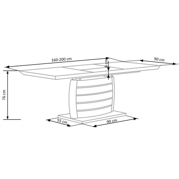 Birgitta ruokapöytä 160-200 cm - Kiiltävä valkoinen / kromi Birgitta ruokapöytä 160-200 cm - Kiiltävä valkoinen / kromi