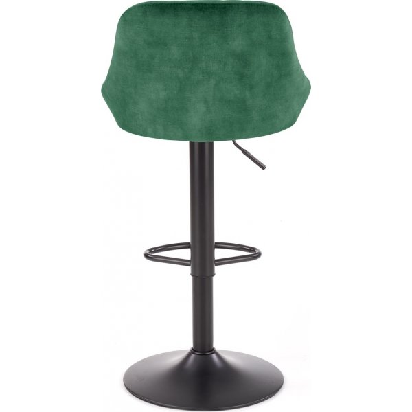 Baarituoli vihre�ll� verhoilulla ja mustalla jalalla