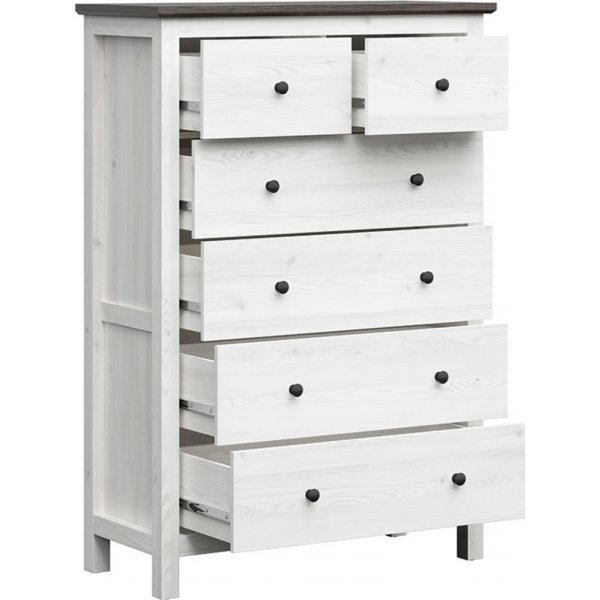 Hesen lipasto 145 cm - Valkoinen/musta