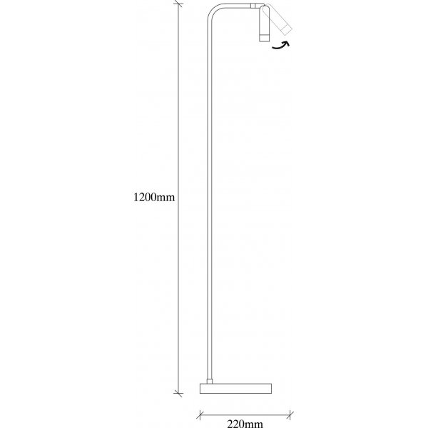 Ur lattiavalaisin - musta Ur lattiavalaisin - musta