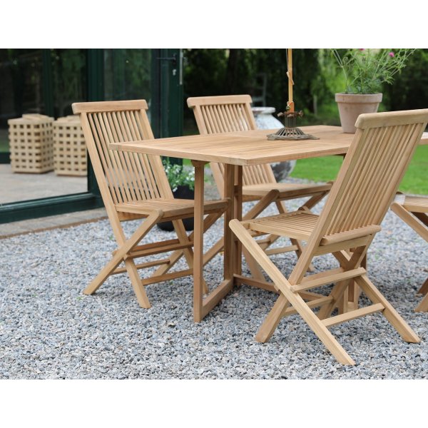 Saltö ulkoruokailuryhmä taitettava pöytä 4 ruokapöydän tuolilla - teak Saltö ulkoruokailuryhmä taitettava pöytä 4 ruokapöydän tuolilla - teak