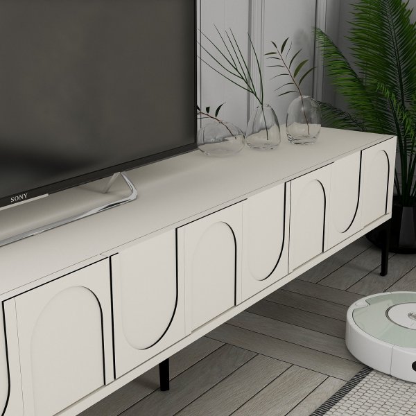 Lyon TV-taso - Kermanvärinen/musta Lyon TV-taso - Kermanvärinen/musta