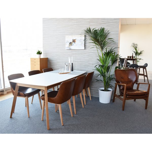 Perstorpin ruokapyt 180-230 cm - Tammi / valkoinen