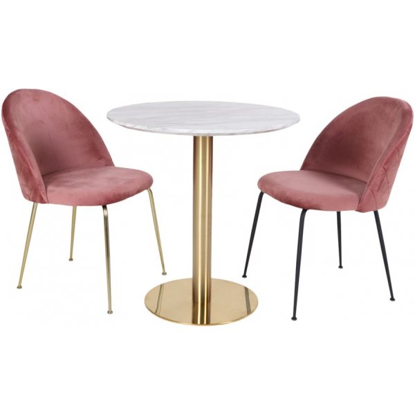 Bolzano Ruokapöytä - Marmori-/messinkijäljitelmä - ø90 Bolzano Ruokapöytä - Marmori-/messinkijäljitelmä - ø90