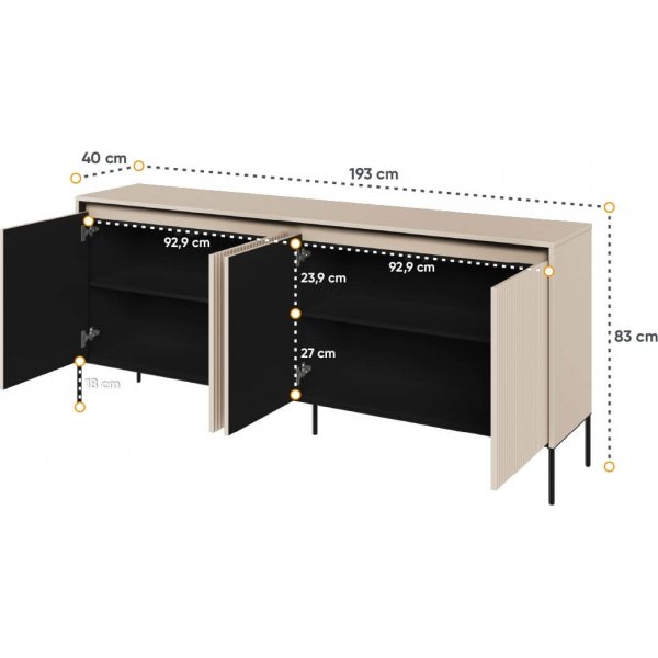 Trend senkki L193 cm - beige/musta Trend senkki L193 cm - beige/musta