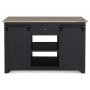Heritage Kitchen Island marmorilla - Musta runko / vaaleanruskea Emprador-marmori