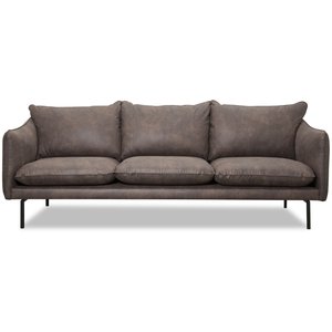 Kolmen istuttava sohva Bjrndal - Tummanruskea eco-nahka + Huonekalujen hoitosarja tekstiileille