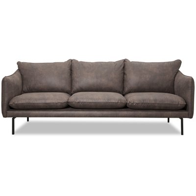 Kolmen istuttava sohva Bjrndal - Tummanruskea eco-nahka + Huonekalujen tahranpoistoaine
