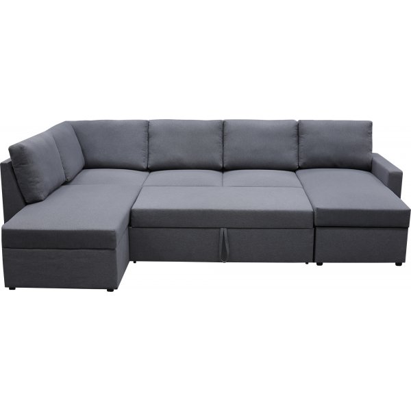 Dream vuodesohva säilytystilalla (U-sohva) vasemmanpuoleinen - Tummanharmaa (kangas) + Huonekalujen tekstiilien puhdistus Dream vuodesohva säilytystilalla (U-sohva) vasemmanpuoleinen - Tummanharmaa (kangas) + Huonekalujen tekstiilien puhdistus