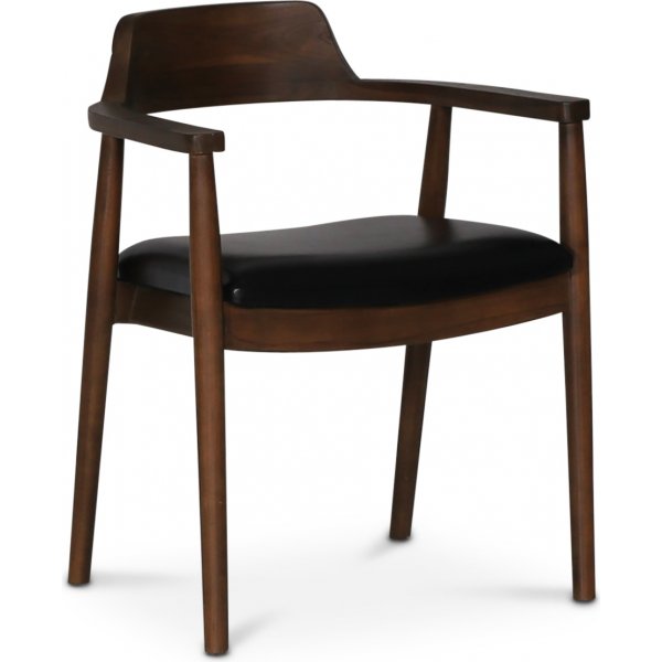 Alvares nojatuoli - tiikki/musta PU