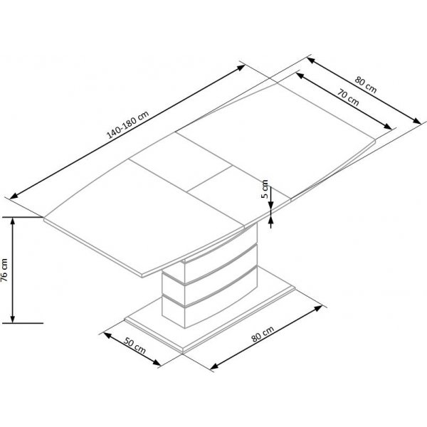 Mervin jatkettava ruokap�yt� 140-180 cm - Tammi / Kiilt�v� valkoinen