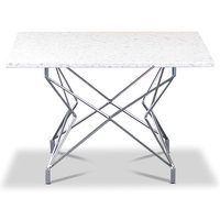Terrazzo-sohvapöytä 75x75 cm - Bianco Terrazzo & Kromattu Star-runko Terrazzo-sohvapöytä 75x75 cm - Bianco Terrazzo & Kromattu Star-runko