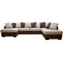 Delux U-sohva, avoin p oikealla - Ruskea/Beige/Vintage